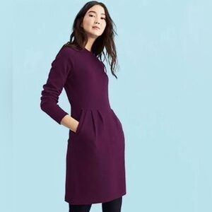 Joules Patricia waffle weave purple mock neck dress